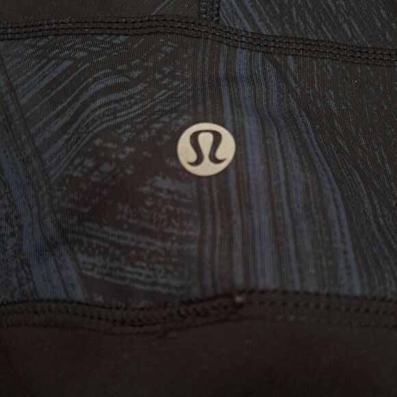 Lululemon Women's Fresh Mesh Run Side Pockets Blue Black Yoga Sports Gym Sz 2 - Picture 7 of 7